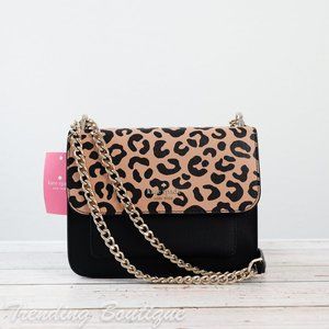 NWT Kate Spade New York Remi Flap Chain Crossbody in Leopard Print